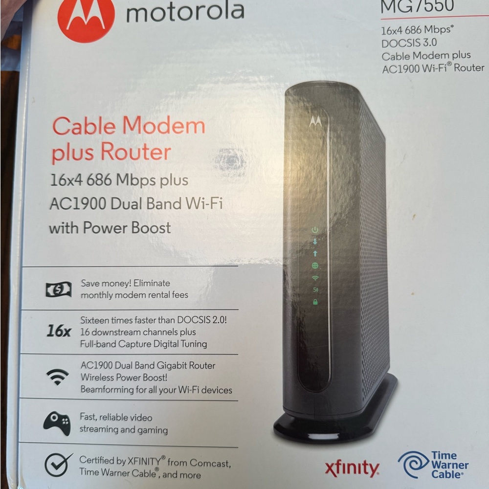 Motorola cable modem/router combo